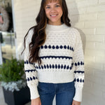 Miou Muse | Evelynn Bubble Knit Striped Sweater | Sweetest Stitch