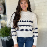 Miou Muse | Evelynn Bubble Knit Striped Sweater | Sweetest Stitch