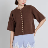 Aureum | Gemma Short Sleeve Cardigan Brown | Sweetest Stitch Boutique