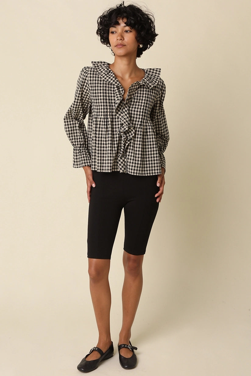 Olivaceous | Hazel Gingham Blouse - Black | Sweetest Stitch Boutique