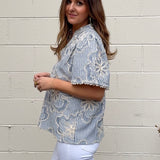 THML | Annalise Striped V-Neck Blouse | Sweetest Stitch Boutique