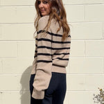 Aureum | Maxine Striped Mock Neck Sweater | Sweetest Stitch