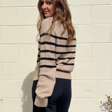 Aureum | Maxine Striped Mock Neck Sweater | Sweetest Stitch