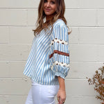 THML | Elisa Striped V-Neck Top | Sweetest Stitch Boutique Richmond