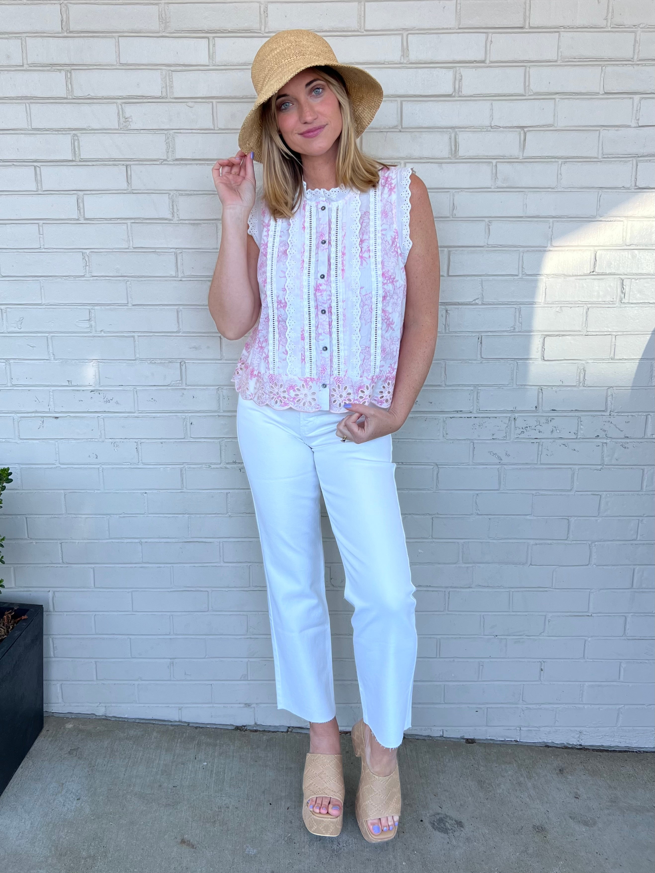 Entro | Monica Sleeveless Button Up Top | Sweetest Stitch