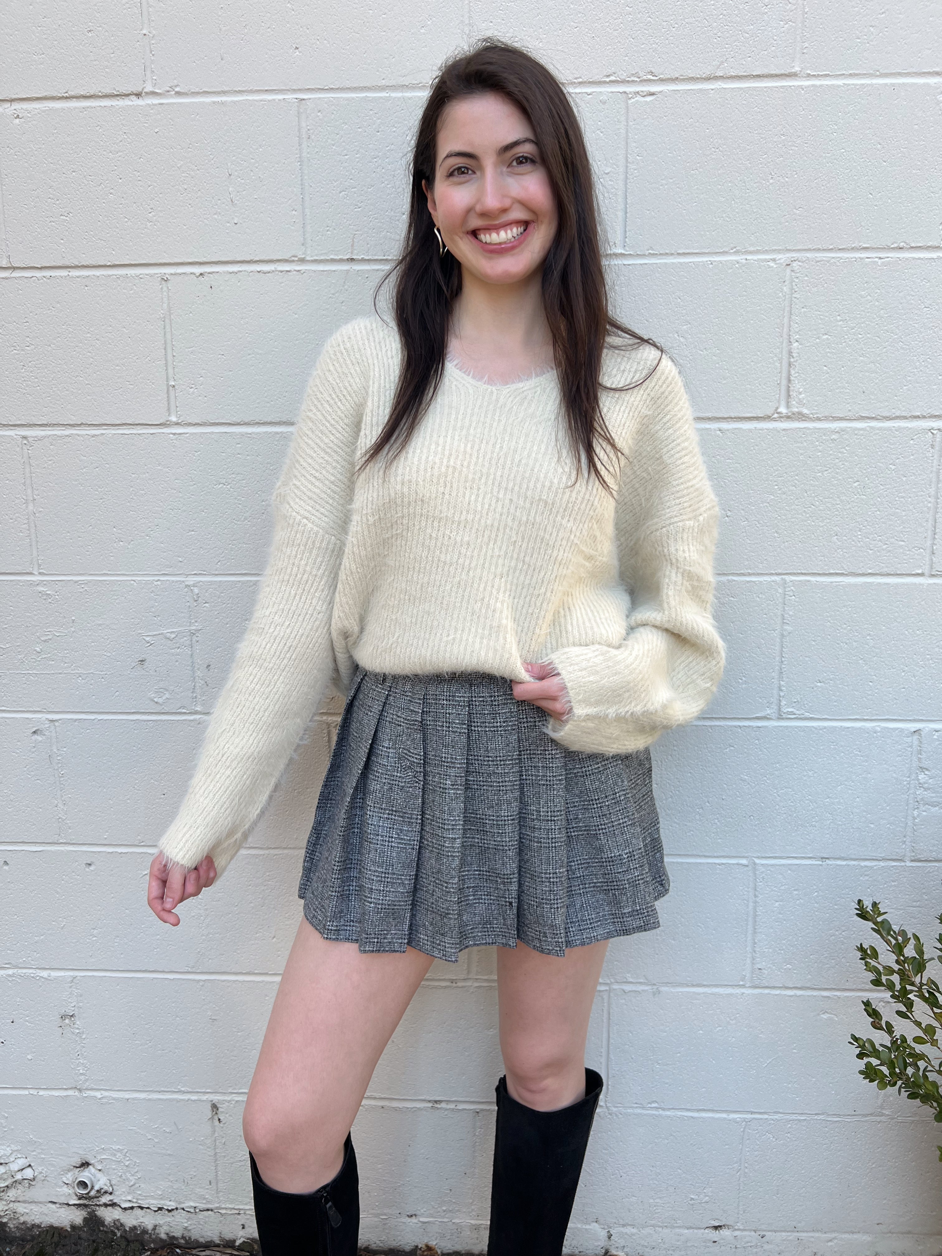 By Together | V-Neck Fuzzy Sweater | Sweetest Stitch