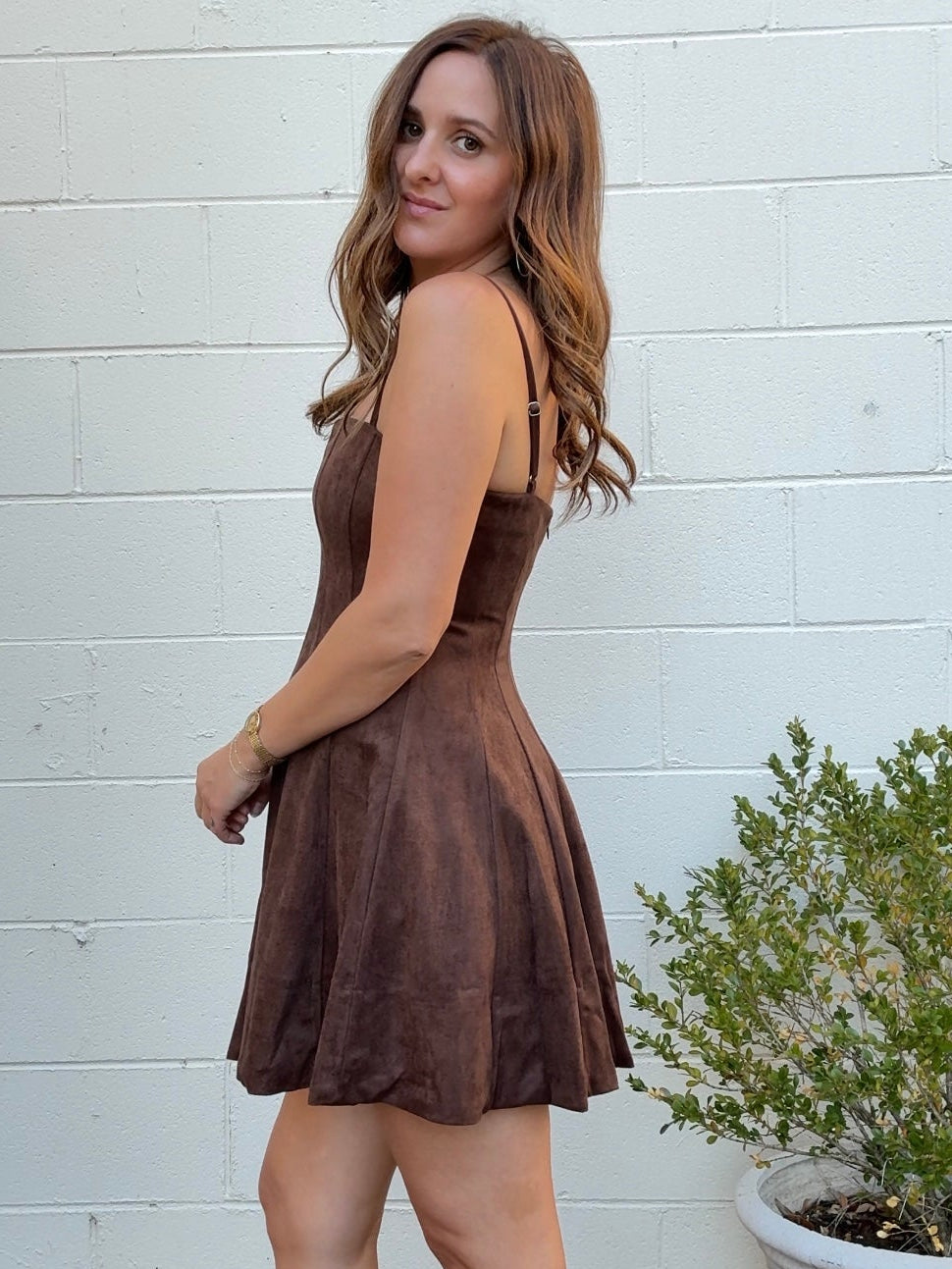 Olivaceous | Hana Suede Mini Dress | Sweetest Stitch Boutique