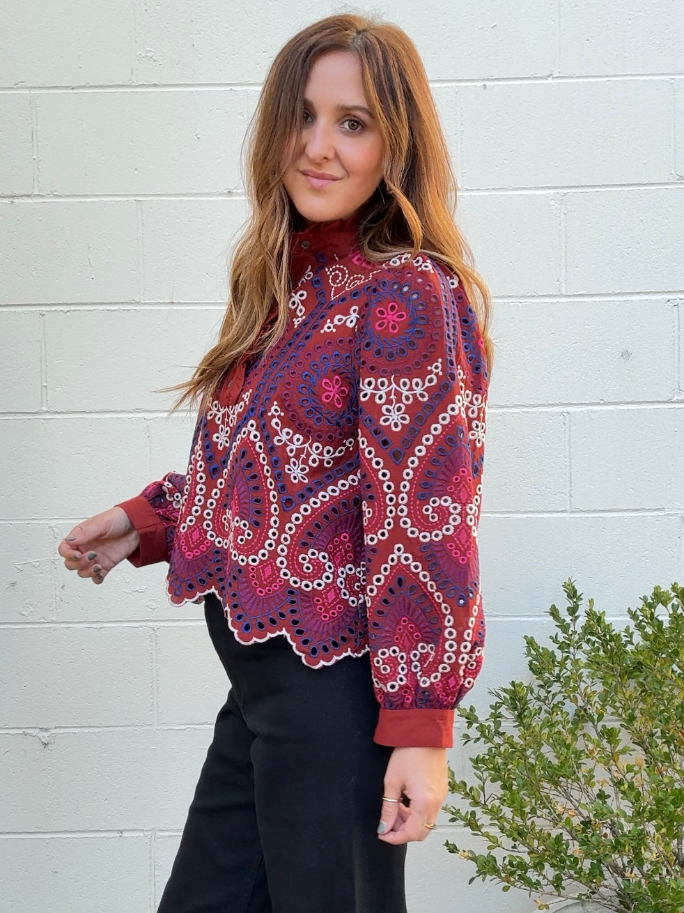Entro | Brielle Embroidered Top | Sweetest Stitch Boutique