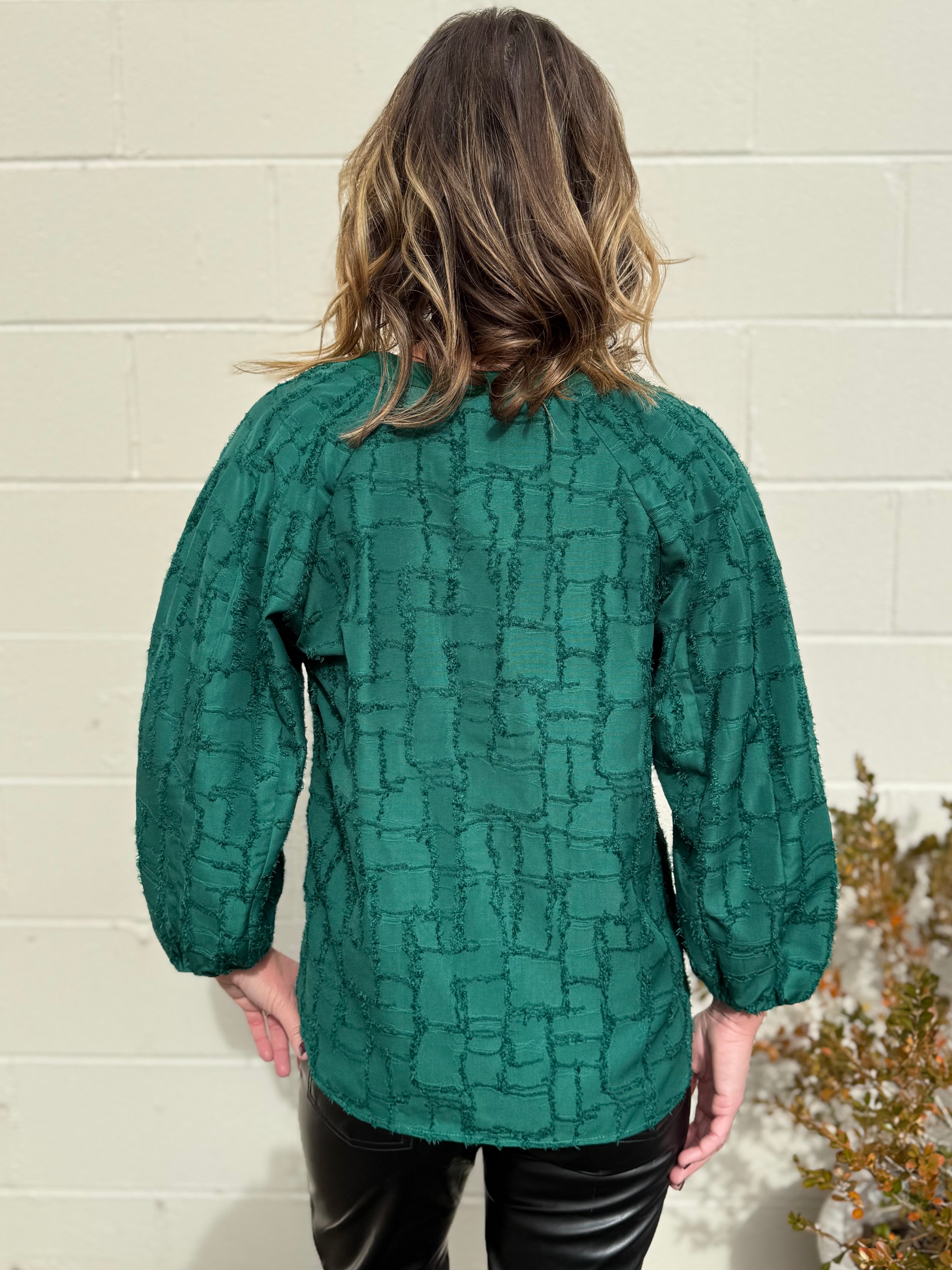 Current Air | Mira Textured V-Neck Top | Sweetest Stitch Boutique