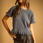 Miou Muse | Jess Ruffle Hem Sweater | Sweetest Stitch Boutique RVA