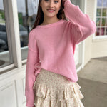 By Together | Pink Drop Shoulder Sweater | Sweetest Stitch