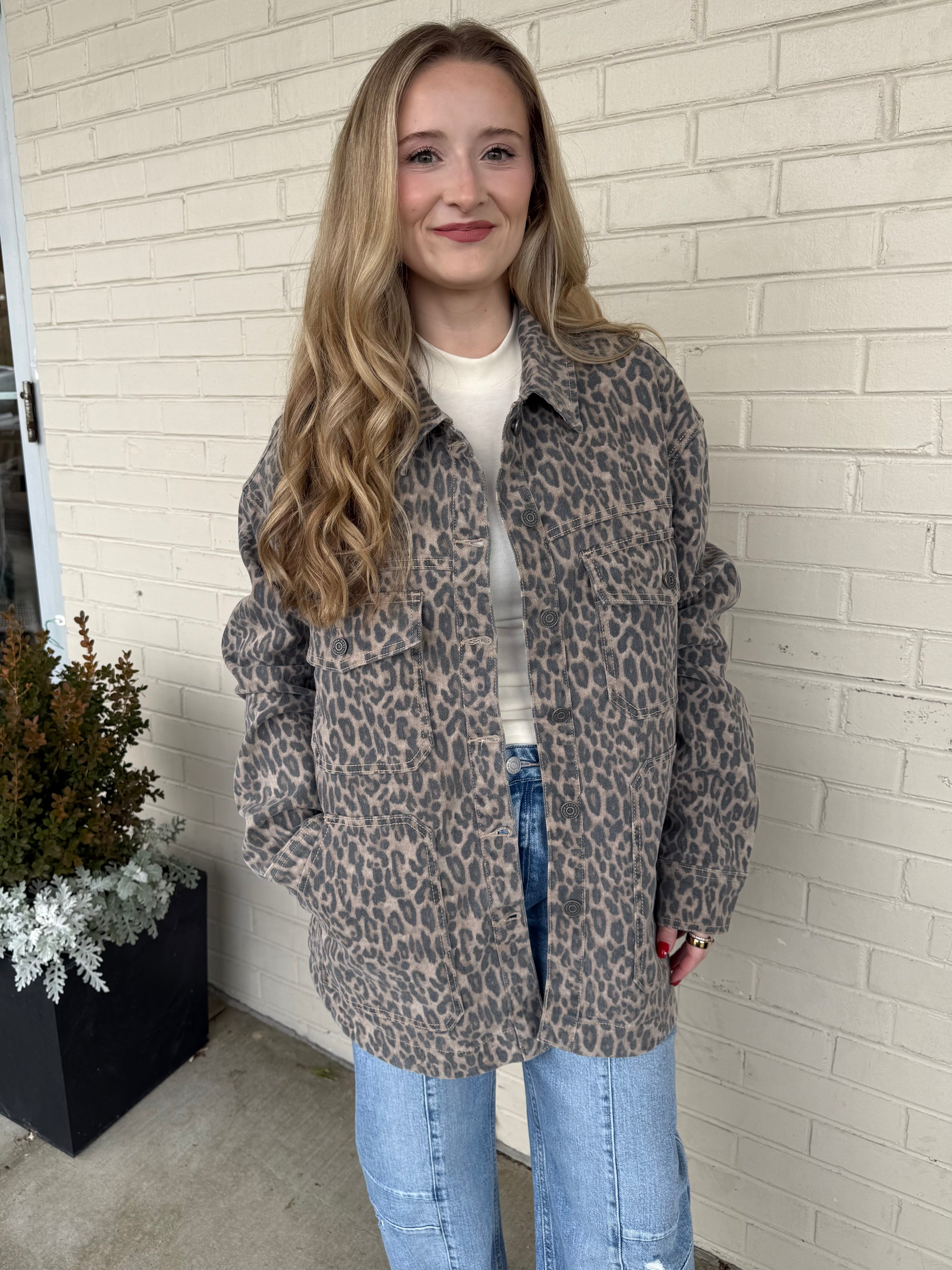 Hidden | Chrissy Leopard Button Up Jacket | Sweetest Stitch