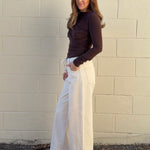 Aaron & Amber | Chana Wide Leg Jeans - Cream | Sweetest Stitch