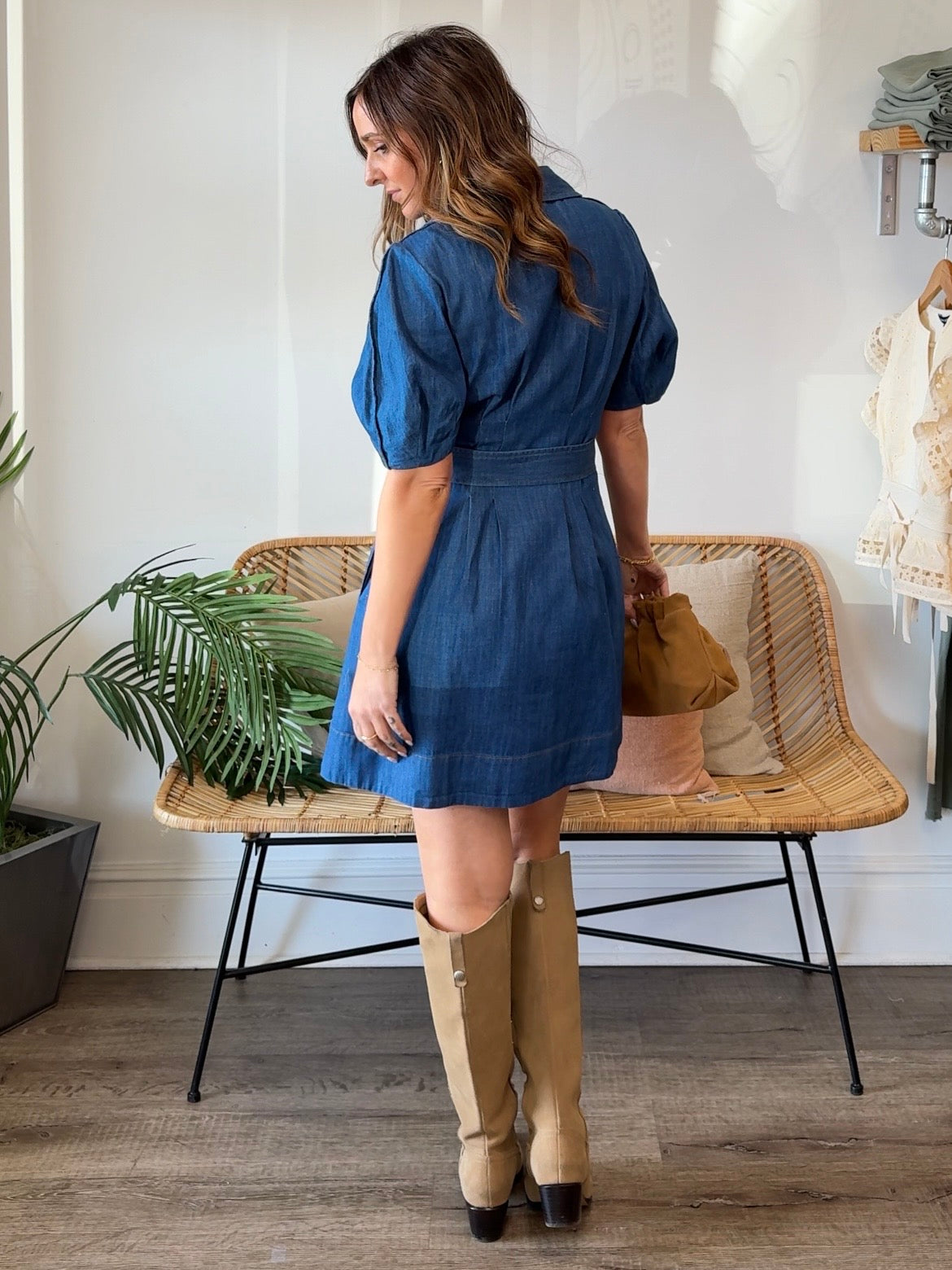Current Air | Logan Denim Mini Dress | Sweetest Stitch Boutique