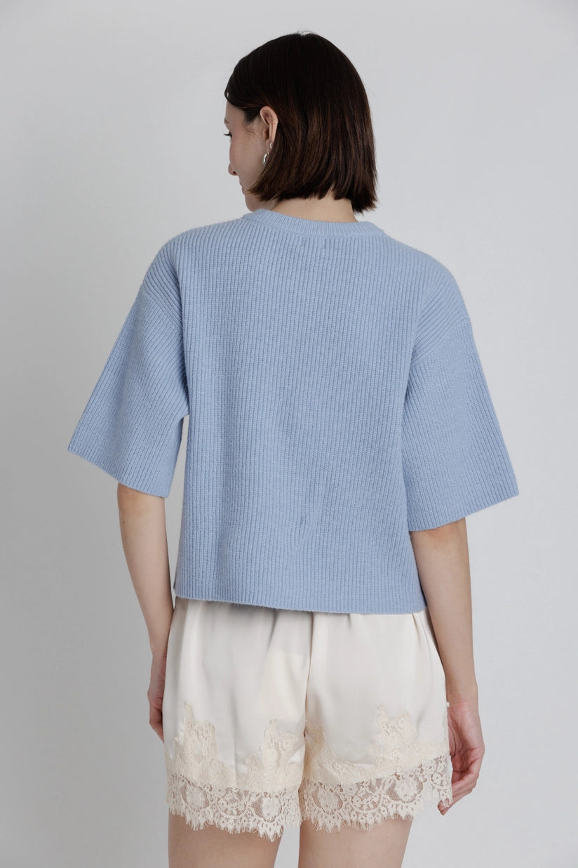 Aureum | Gemma Short Sleeve Cardigan Blue | Sweetest Stitch Boutique