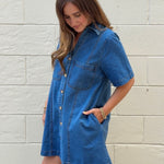 Entro | Whitney Button Front Denim Dress | Sweetest Stitch Boutique