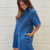 Entro | Whitney Button Front Denim Dress | Sweetest Stitch Boutique