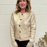 Lalavon | Hallie Gold Coated Cardigan | Sweetest Stitch Boutique