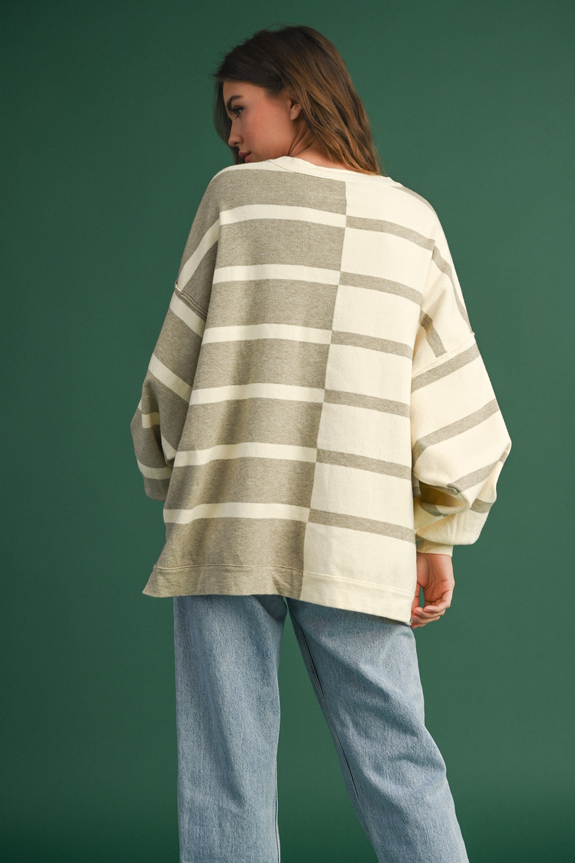 Miou Muse | Striped Oversize Sweater | Sweetest Stitch Online 