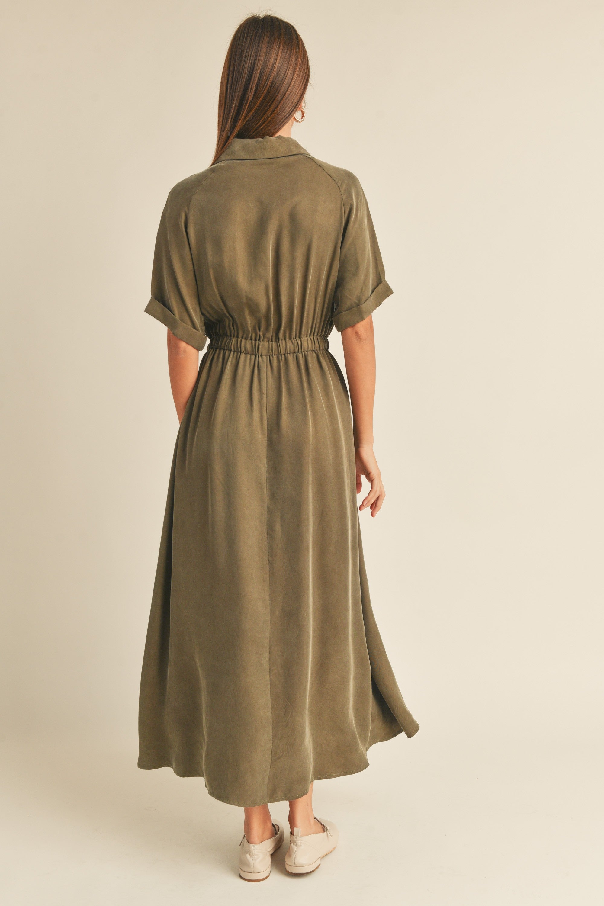 Miou Muse | Olive Cargo Maxi Dress | Sweetest Stitch Boutique