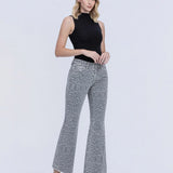 Mary Flare Jeans - Gray Leopard