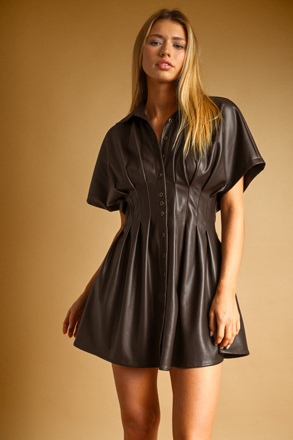 Miou Muse | Amy Faux Leather Mini Dress | Sweetest Stitch Boutique