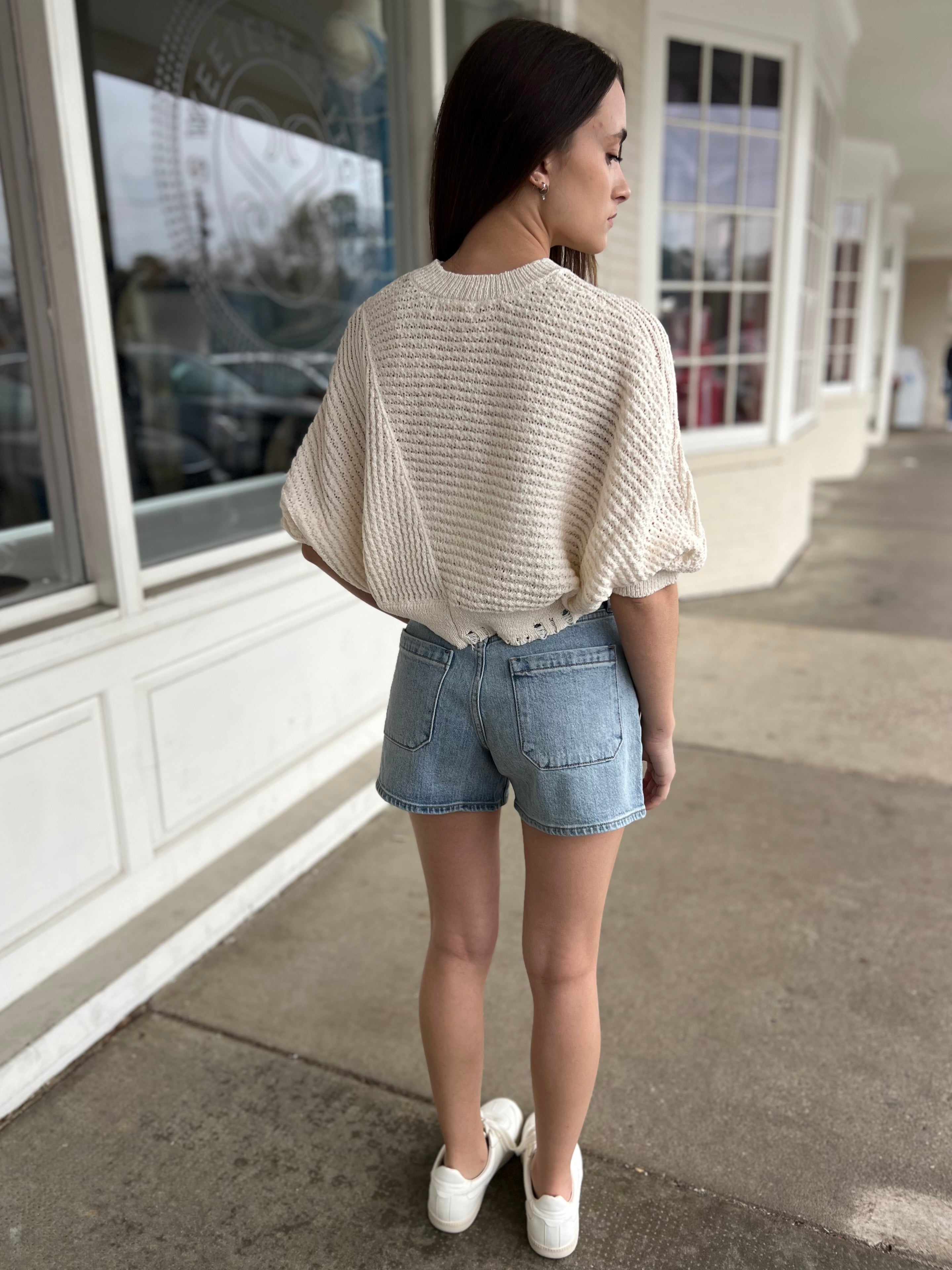 Just Black Denim | Lydia Patch Pocket Shorts | Sweetest Stitch