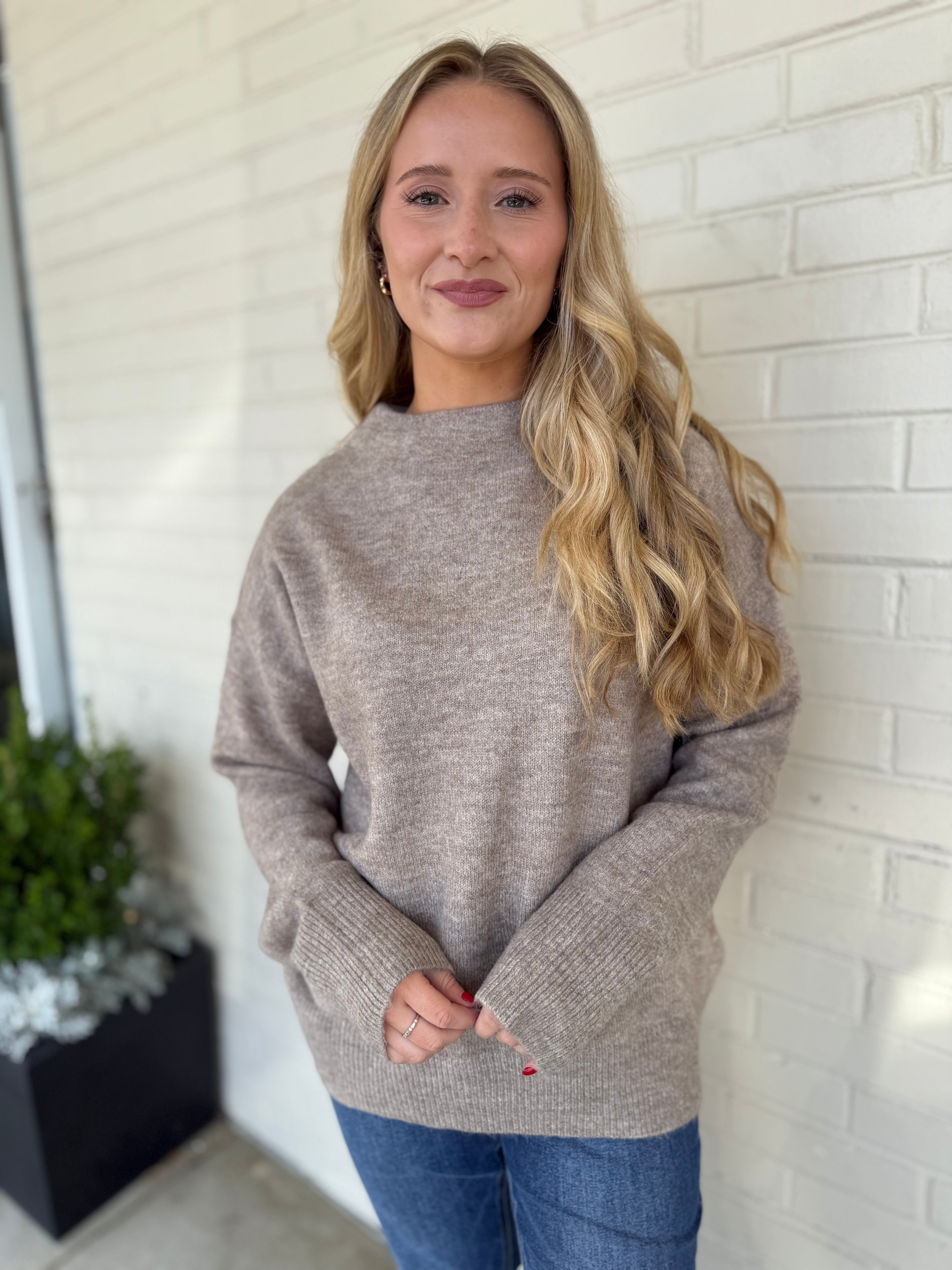Grade & Gather | Adalynn Mock Neck Sweater | Sweetest Stitch
