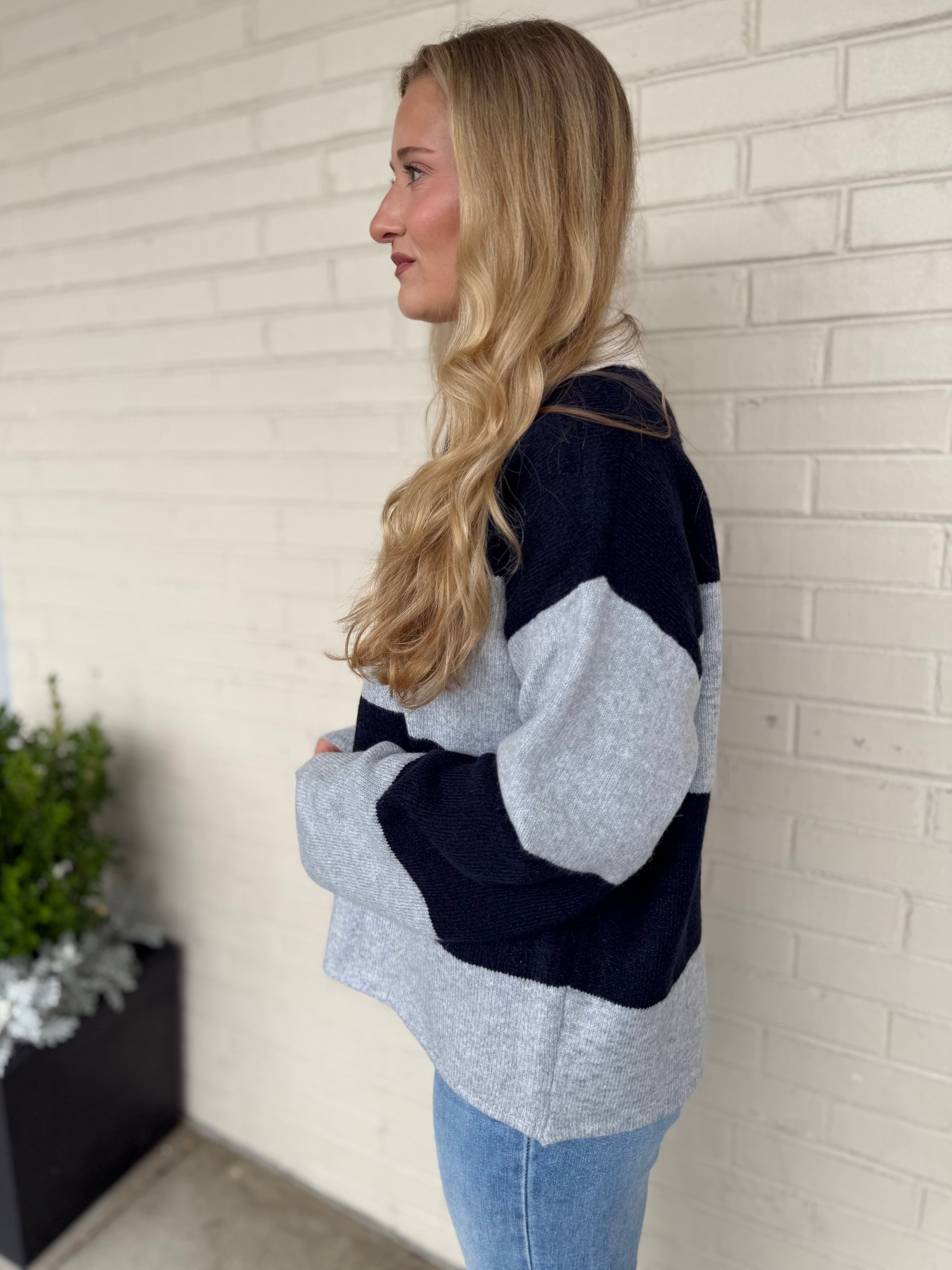 Aaron & Amber | Colorblock Collared Sweater | Sweetest Stitch