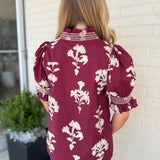 Entro | Kaylee Floral Puff Sleeve Top | Sweetest Stitch Boutique