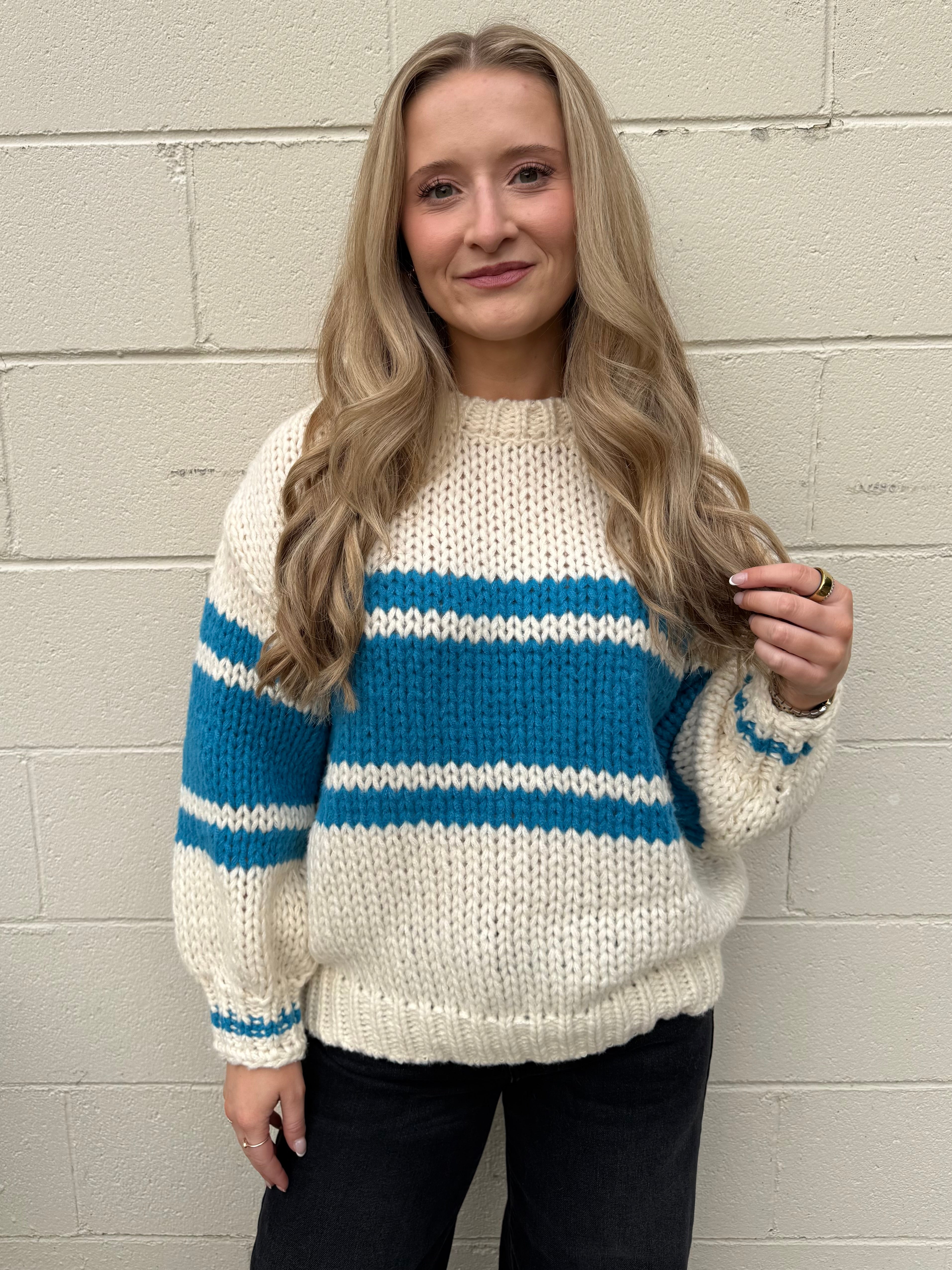 Blue Blush | Amanda Striped Sweater | Sweetest Stitch Boutique