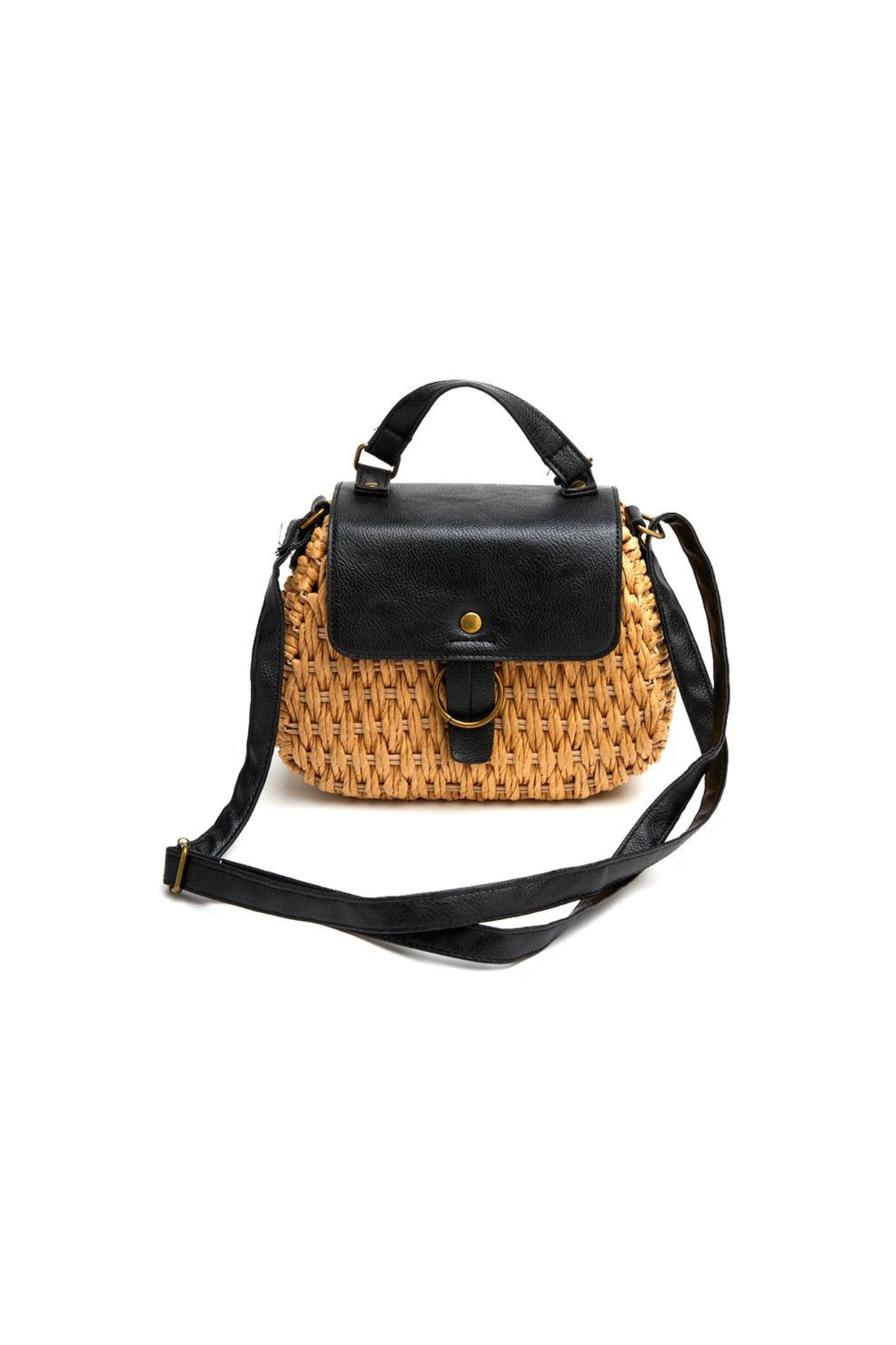 Matisse | Black & Natural Raffia Harbor Handbag | Sweetest Stitch