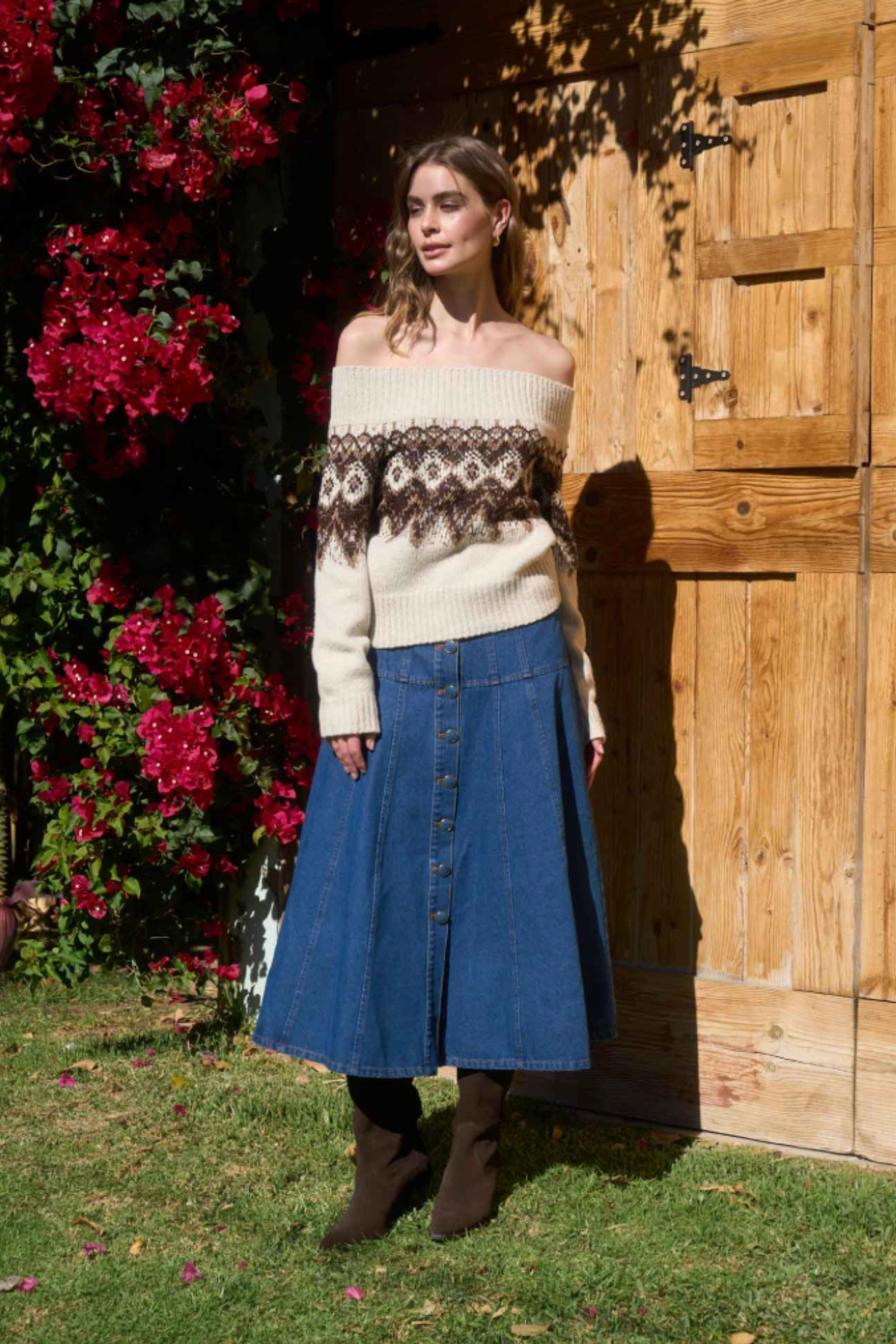 Moon River | Justine Denim Midi Skirt | Sweetest Stitch Boutique RVA