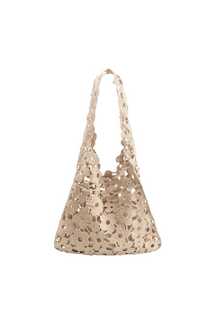 Melie Bianco | Beige Aster Floral Shoulder Bag | Sweetest Stitch