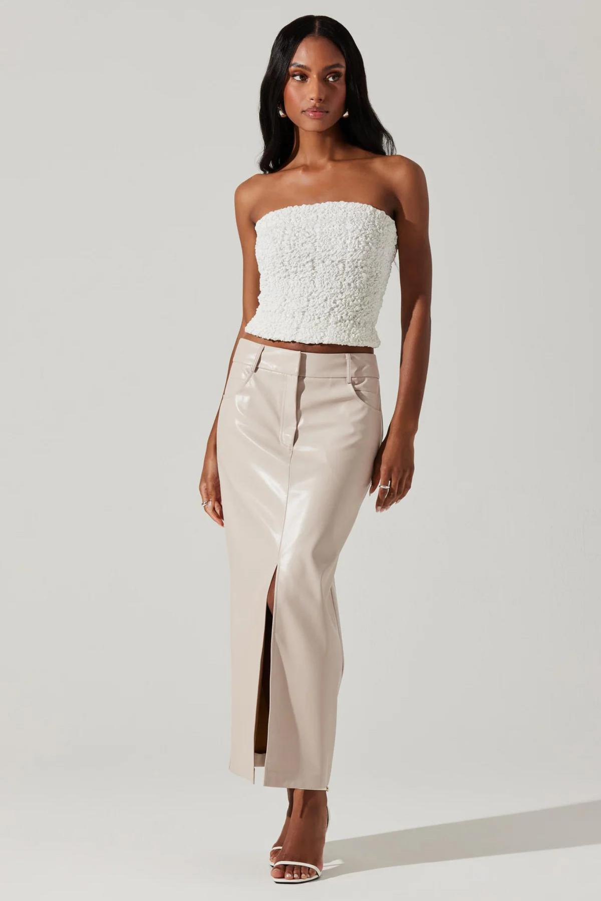 ASTR The Label | White Cinna Textured Tube Top | Sweetest Stitch