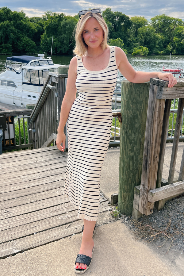 Miou Muse Striped Knitted Top