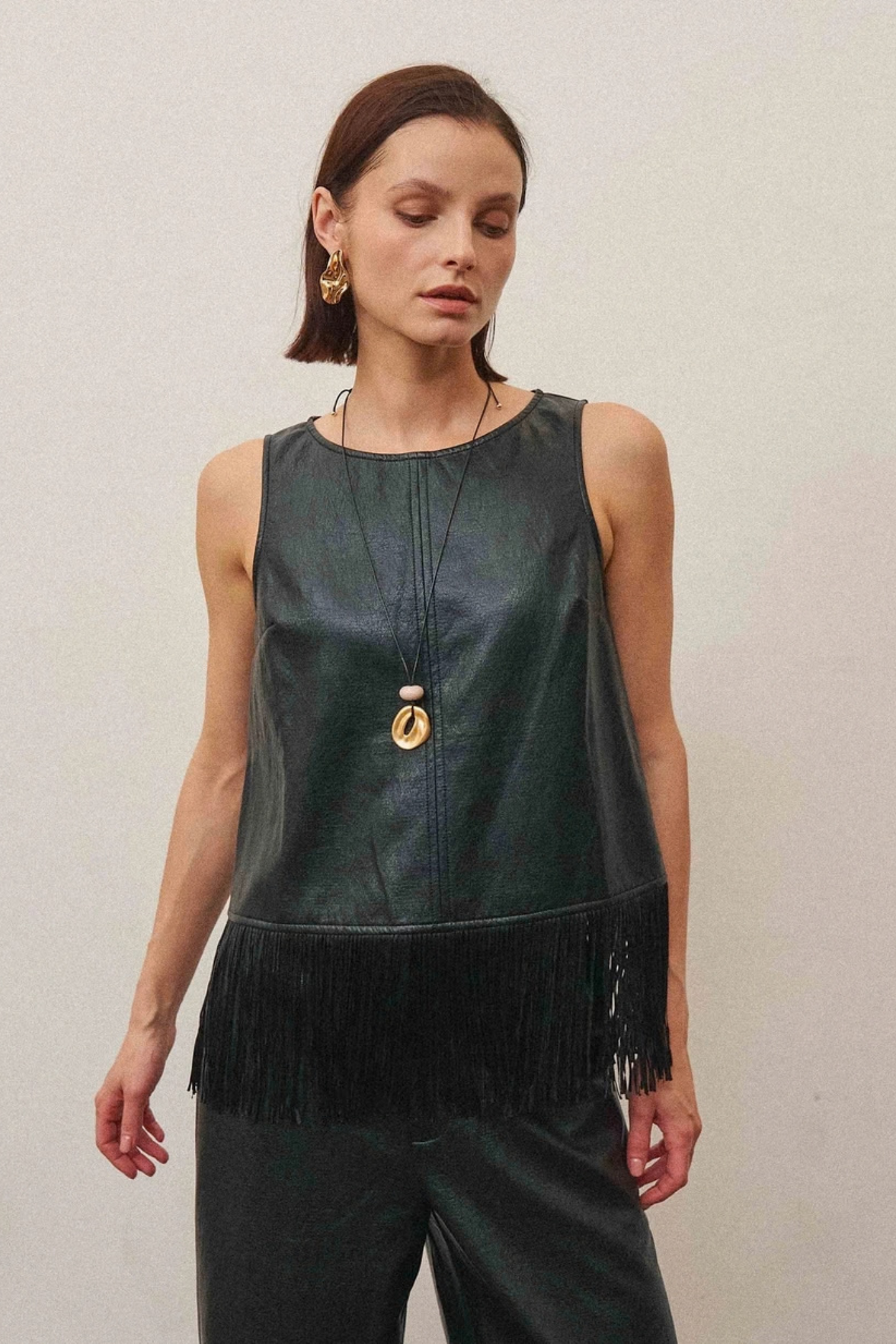 Able | Delilah Faux Leather Fringe Top | Sweetest Stitch Boutique RVA