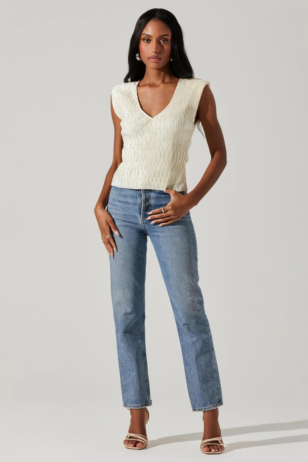 ASTR The Label | Off White Textured Nyah Top | Sweetest Stitch