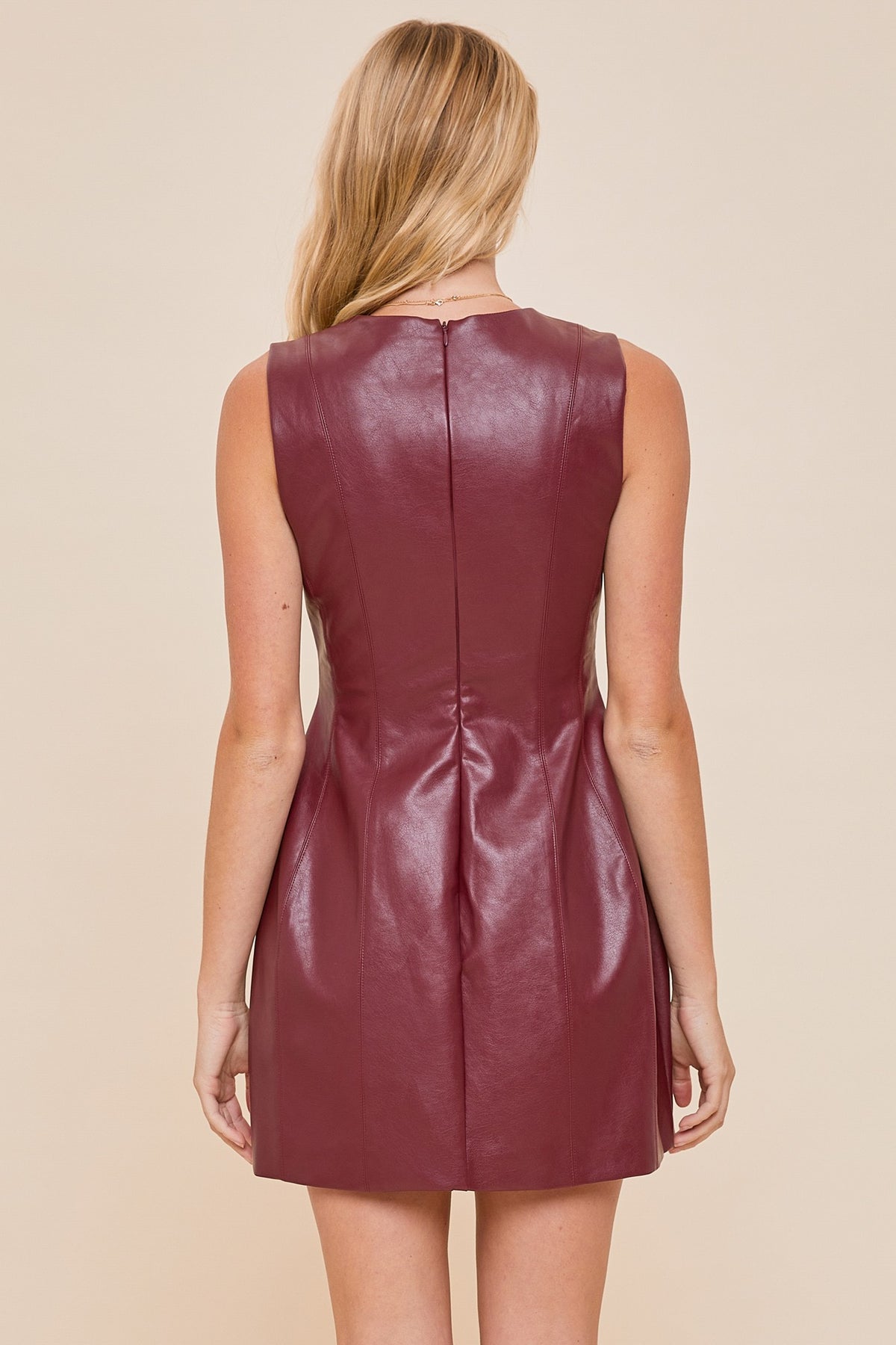 Mustard Seed | Red Faux Leather Dress | Sweetest Stitch Online