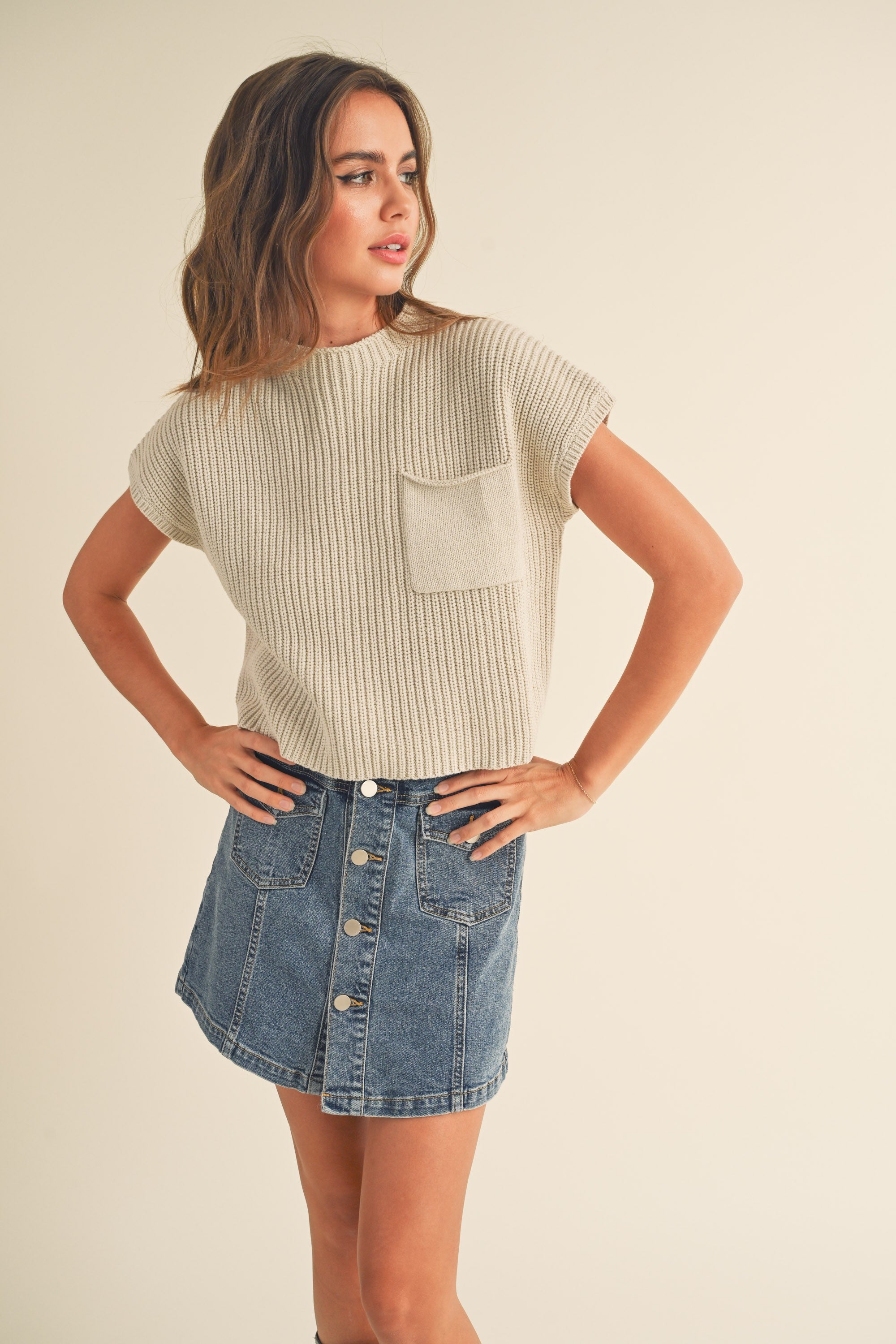 Miou Muse | Cropped Knit Top | Sweetest Stitch Online Boutique