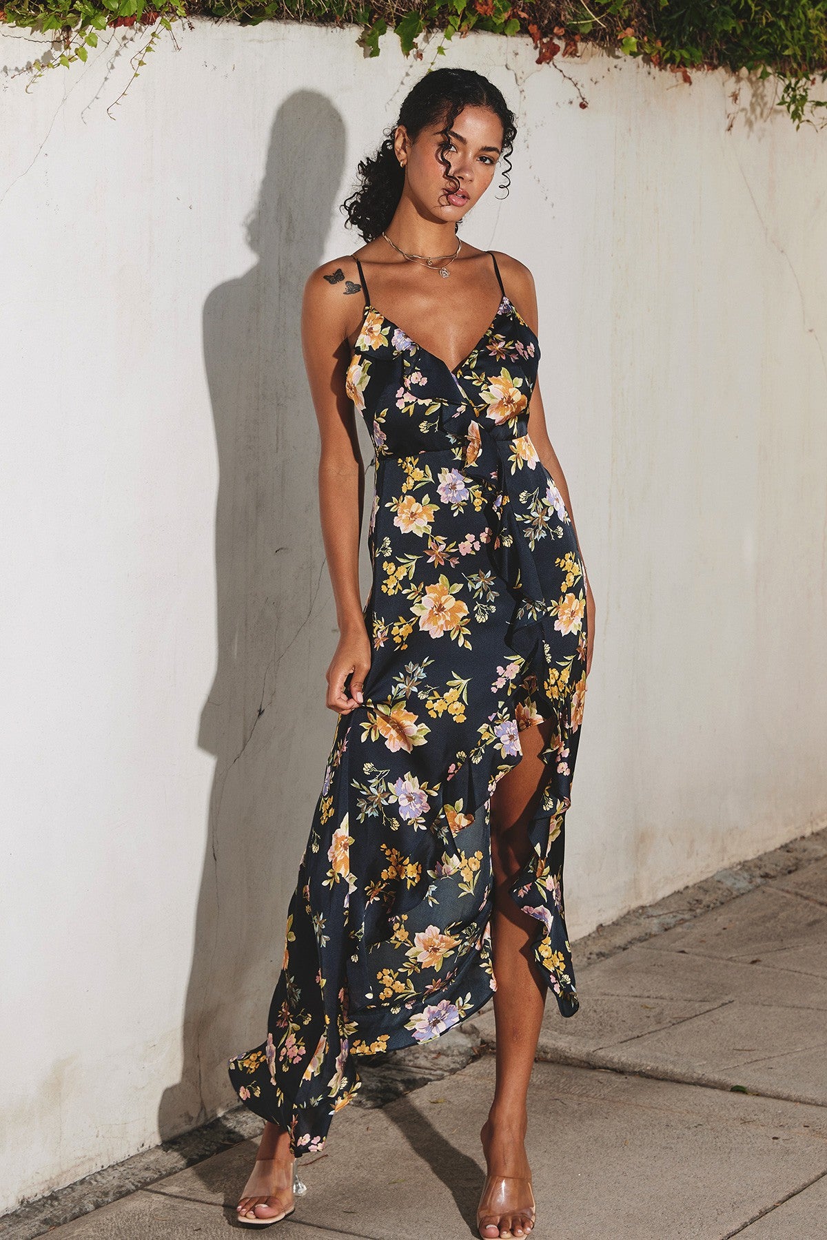 Dress Forum | Floral Midi Wedding Guest Dress | Sweetest Stitch 