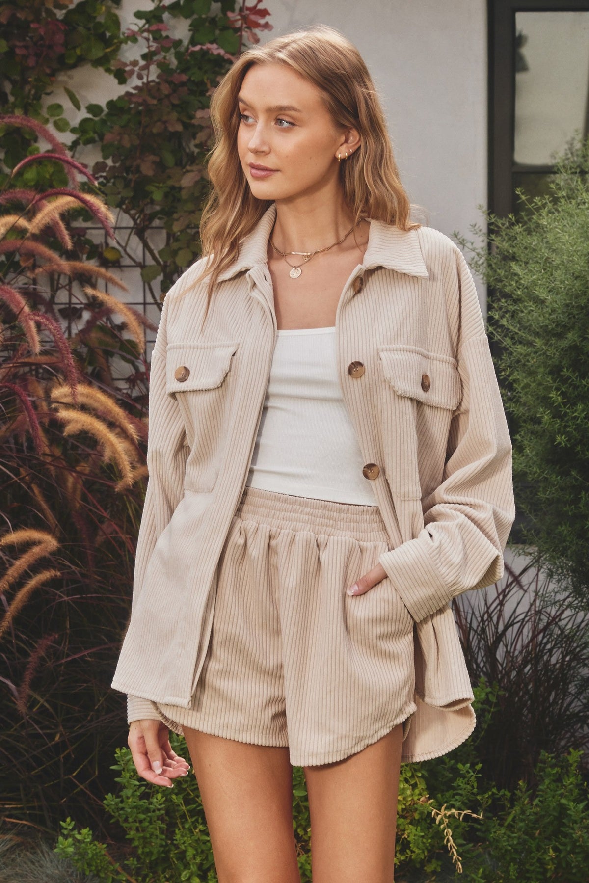 Dress Forum | Ecru Corduroy Shorts | Sweetest Stitch Boutique 