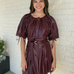 Strut & Bolt | Courtney Faux Leather Dress Burgundy | Sweetest Stitch