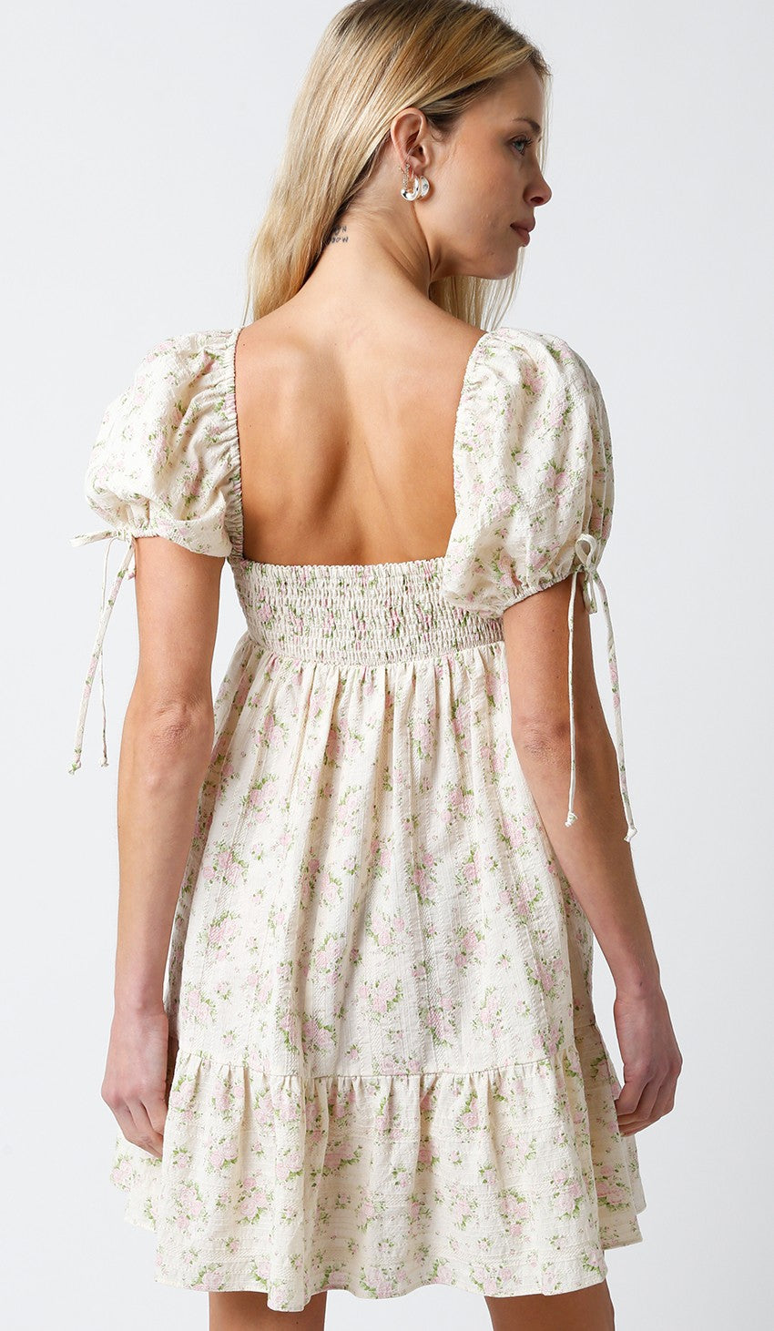 Olivaceous | Floral Print Puff Sleeve Mini Dress | Sweetest Stitch