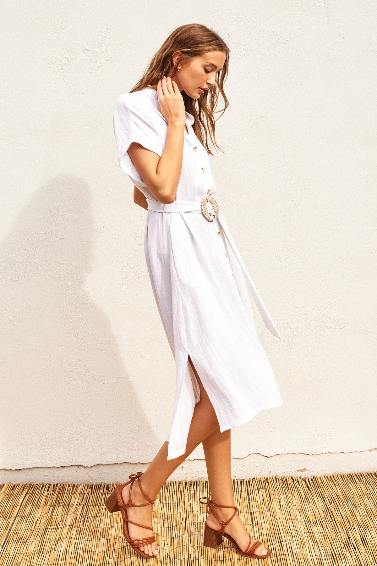 Dress Forum | White Linen Midi Dress | Sweetest Stitch Boutique 