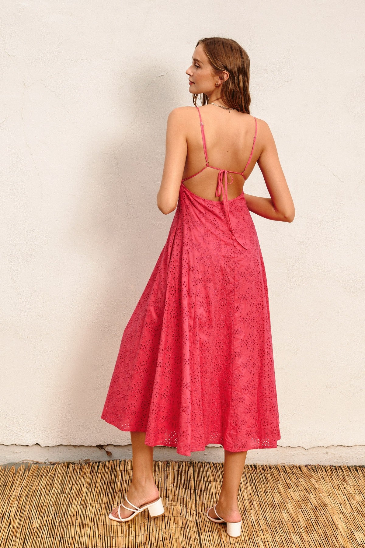 Dress Forum | Pink Eyelet Midi  Dress | Sweetest Stitch Shop Dresses