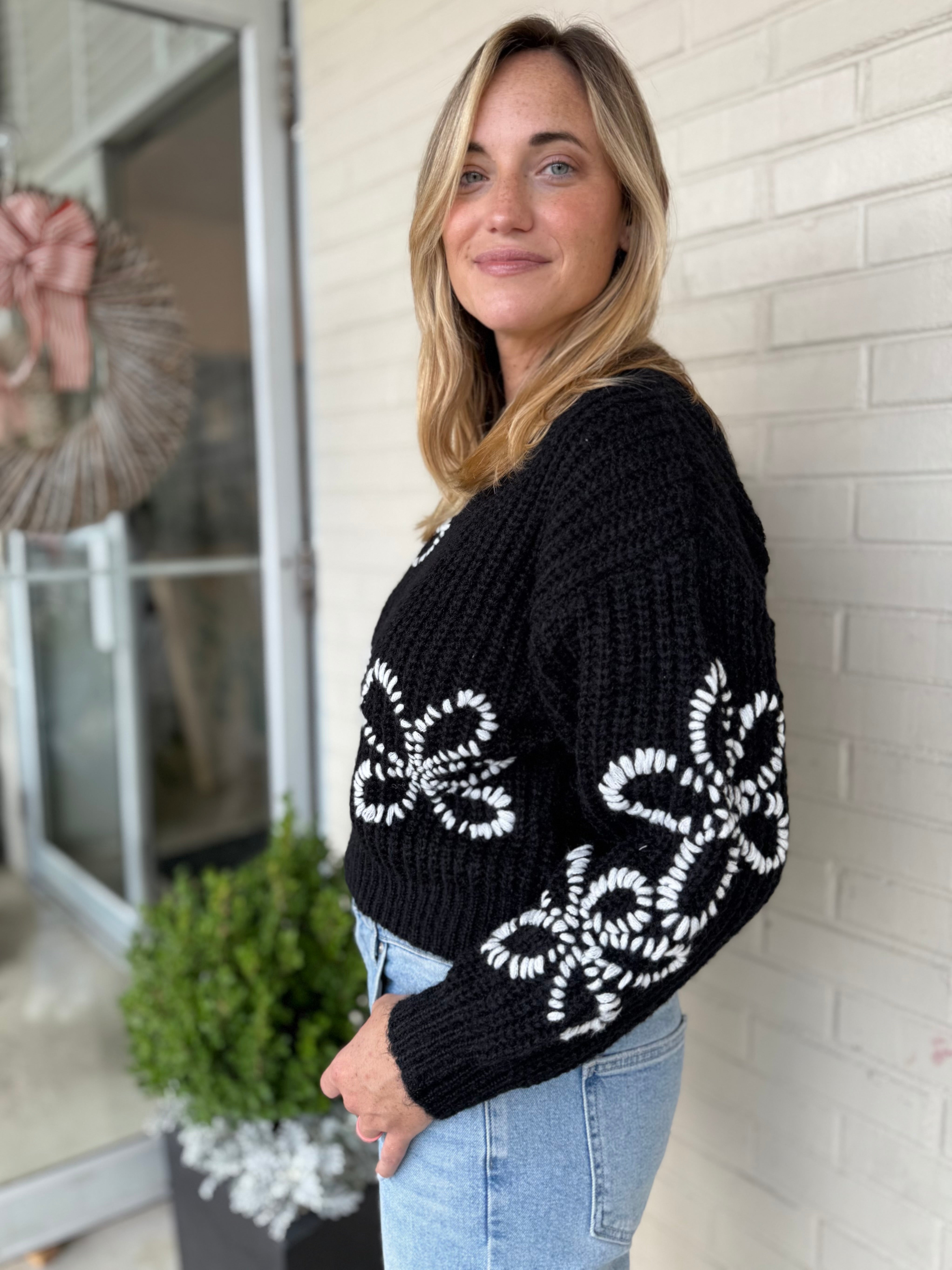 Strut & Bolt | Saylor Floral Embroidered Sweater | Sweetest Stitch