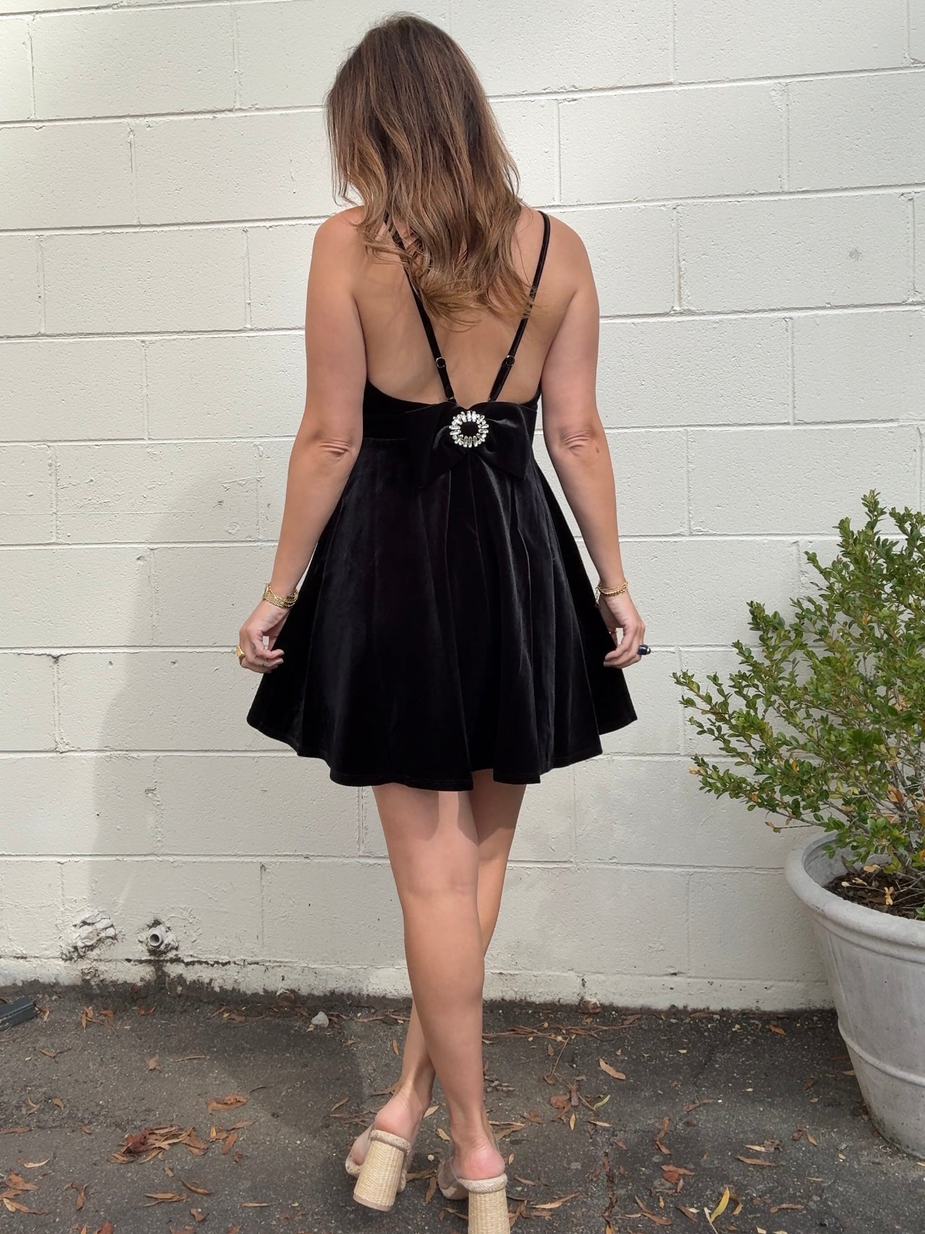 ASTR the Label | Dauphine Velvet Mini Skater Dress in Black ASTR the Label | Dauphine Velvet Mini Skater Dress in Black