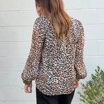 Current Air | Leopard Long Sleeve V-Neck Top | Sweetest Stitch