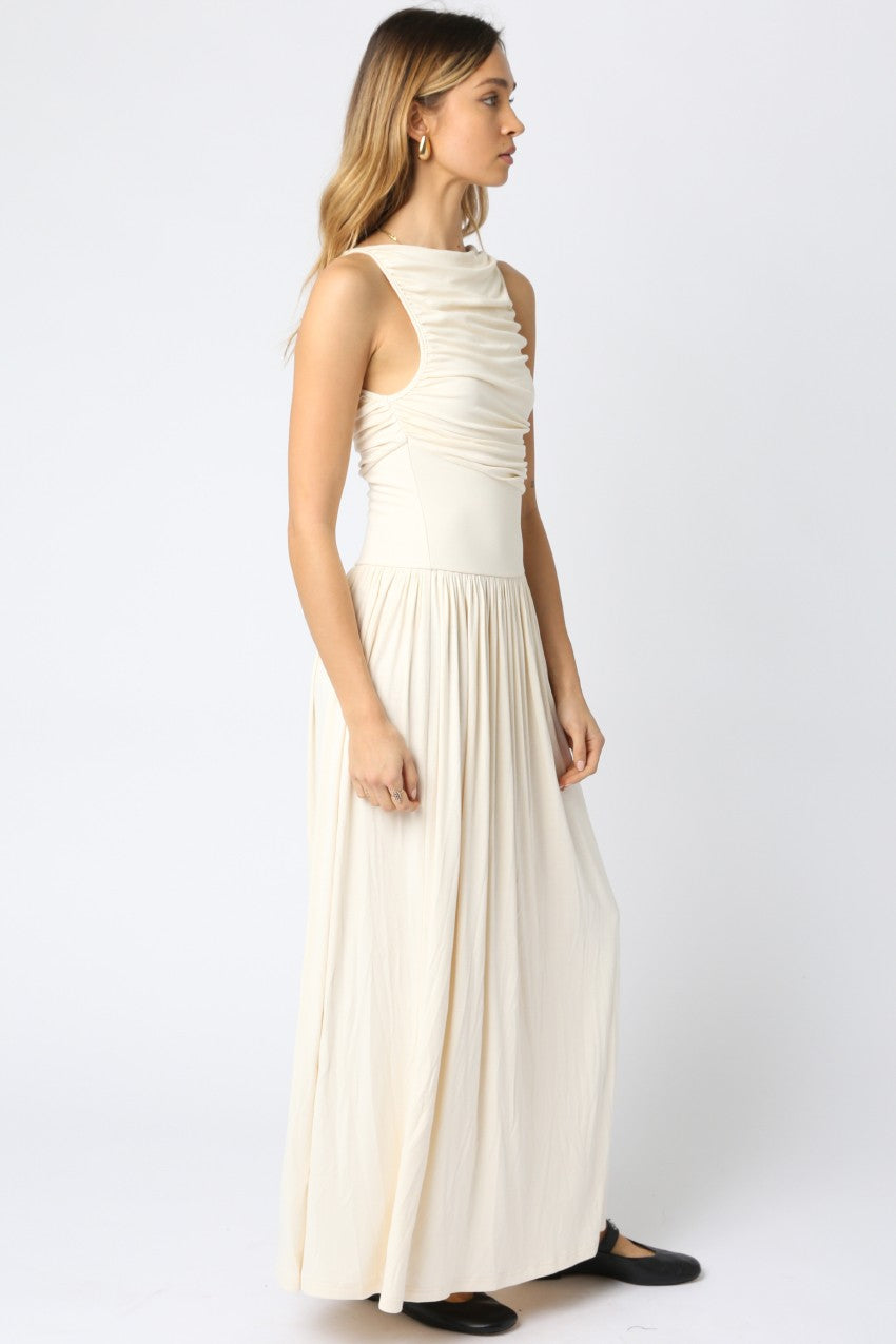kyla maxi dress Lace Detail Cut Out Madida Clothing Step into the seasons most coveted look with the Kyla Maxi Dress in a breezy light blue linen Olivaceous | Kyla Maxi Dress